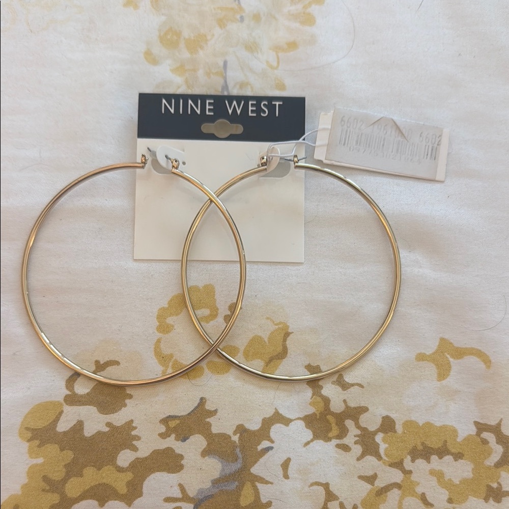 Nine West Gold Minimalist Hoop Earrings